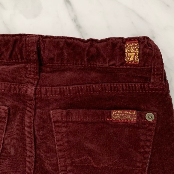 7 For All Mankind Girls Burgundy Velvet Jeans 6X - Picture 8 of 10